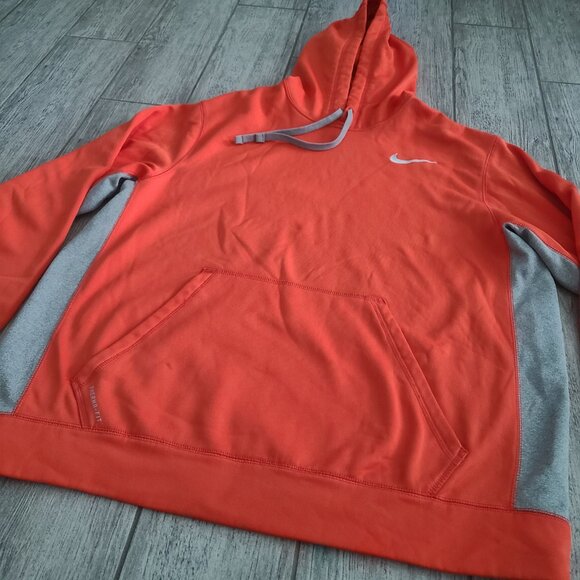 Nike Therma-Fit Hoodie Sweatshirt Orange Gray XL Men's - Picture 4 of 11